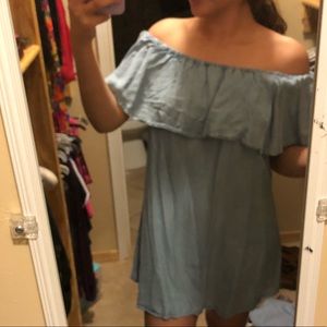 Jean off the shoulder dress